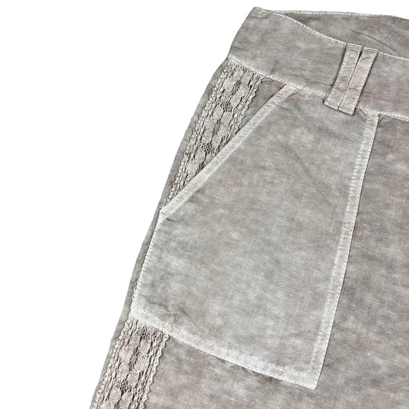 Sundance Organia lace khaki linen blend women’s pants SZ 10 - Picture 6 of 9